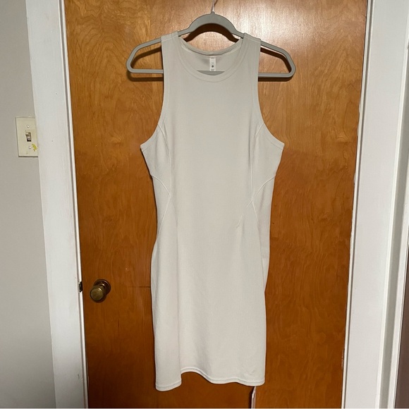 Lululemon Ribbed Softstreme Slim Fit Tank Dress Bone Size 12 NWT - Picture 3 of 7